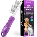 Poodle Pet Detangling Pet Comb with Long & Short Stainless Steel Teeth for Removing Matted Fur, Knots & Tangles – Detangler Tool Accessories for