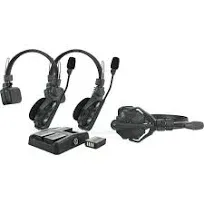 Hollyland Solidcom C1 3-Person 1100ft Full-Duplex Wireless Headset Intercom System for Team Communication Group Talk Single-Ear Headset with 1 Master & 2 Remote Headsets