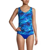 Lands' End Women's Chlorine Resistant Adjustable Underwire Tankini Swimsuit Top