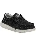 HEYDUDE Boys' Wally Youth Stretch Black Shoes