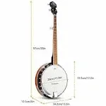 Vangoa 5 String Banjo Remo Head Closed Solid Back with Beginner Kit, Tuner, Stra