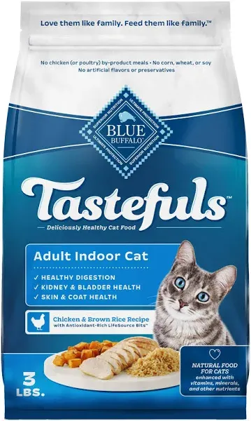 Blue Buffalo 3 lb Chicken & Brown Rice Indoor Health Adult Cat Food