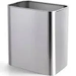 Cesun Small Bathroom Trash Can 2.1 Gallon Wastebasket, Modern Metal Garbage Can Office Waste Basket, Silver Stainless Steel Trash Bin for Bedroom,