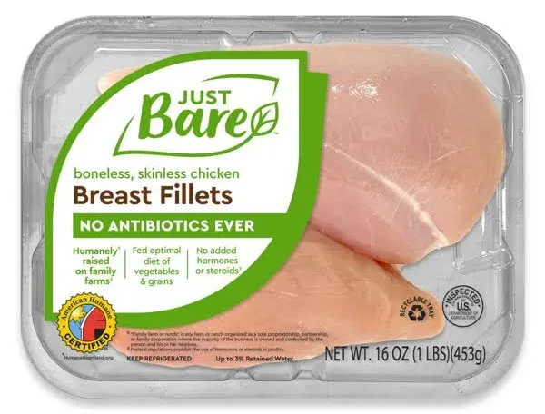 Just Bare Boneless Skinless Chicken Breast Fillets