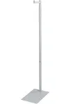 SSWBasics Adjustable White Costumer Stand – Single Arm Clothes Rack - Retail Clothing and Garment Display Stand – Ideal For Showcasing Hanging Items In Thrift Shops, Boutiques and Retail Stores