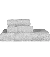 Superior 3-Piece Egyptian Cotton Bath Towel Set, Silver, 3 PC Set