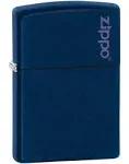 Zippo Navy Matte Lighter Zippo Logo