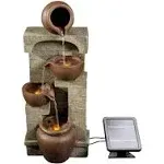 Teamson Home 28" Solar-Powered 4-Tier Outdoor Water Fountain