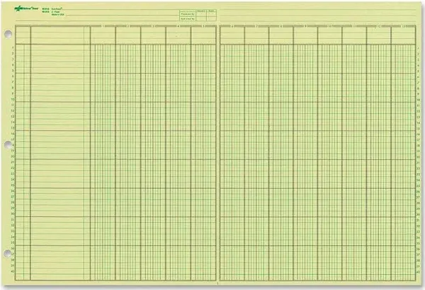 NATIONAL Analysis Pad 13 Columns Green Paper  11 x 16375 50