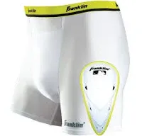 FRANKLIN SPORTS Adult Compression Short With Cup Size M (30-34&#034;) - White NWT