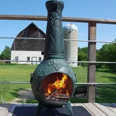 The Blue Rooster Grape Chiminea