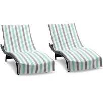 Arkwright California Cabana Chaise Lounge Covers 100% Cotton Terry