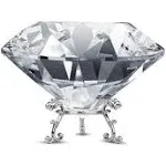 Large Crystal Diamond Paperweight with Stand Jewels Wedding Decorations Centerpi