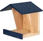 JCs Wildlife Modern Style Cedar Robin Roost with Poly Lumber Roof - Great for Robins, Phoebes, Doves and Swallows - Nesting and Roosting Platform (Blue)