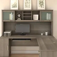 Bush Furniture Somerset 72W Desk Hutch in Ash Gray