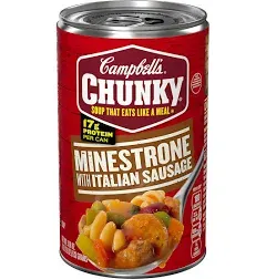 Campbell's Chunky Soup, Minestrone with Italian Sausage - 18.8 oz