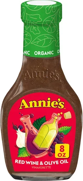 Annies Homegrown Organic Red Wine & Olive Oil Vinaigrette, 8 Ounce