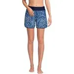 Lands' End Women's 5" Quick Dry Elastic Waist Board Shorts Swim Cover-up Shorts