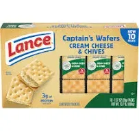 Lance Captain's Wafers Sandwich Crackers, Cream Cheese & Chives - 6 sandwiches, 5.5 oz