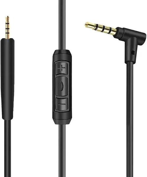 GONOLOWAY QC35 Replacement Audio Cable Cord Inline Mic/Remote Control Compatible with Bose QuietComfort 25 QC25 QC35 QuietComfort 35, On-Ear 22/OE2/OE2i/AE2 Headphones (Black)