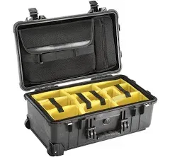 Pelican 1510 Laptop Overnight Case With Padded Dividers (Black)