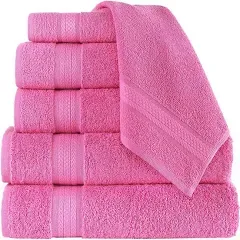 REGAL RUBY, 6 Piece Towel Set, 2 Bath Towels 2 Hand Towels 2 Washcloths, Soft and Absorbent, 100% Turkish Cotton Towels for Bathroom Shower Towel, Bath Linen Set Grey