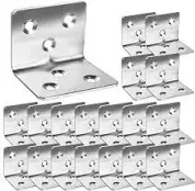 Evadow 80Pcs Stainless Steel Angle Brackets,1.2 x 1.2 x 1.5 wide small corner bracefor joining furniture