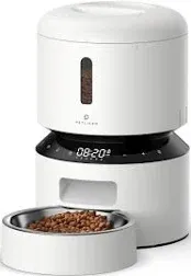  Automatic Cat Feeder, Automatic Cat Food Dispenser with Freshness 3L White