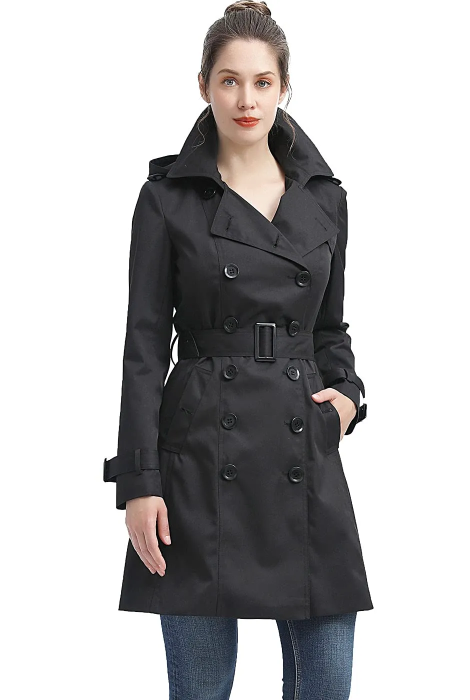 Women's Kimi + Kai Adley Water Resistant Hooded Trench Coat