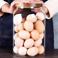 Egg Jar,Kitchen Canister， 1 Gallon Large Glass Food Storage Jars with Airtight L