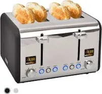 SEEDEEM 4 Slice Toaster Stainless Steel Bread Toaster with Colorful LCD Display