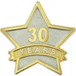 PinMart Pinmart's 30 Year Service Award Star Corporate Recognition Dual Plated Lapel Pin, Adult Unisex, Size: 1 Piece