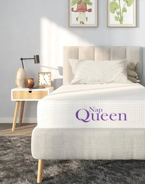 NapQueen 8 inch Queen Size Mattress, Bamboo Charcoal Memory Foam Mattress, Bed in A Box