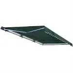 Aleko LED Motorized Half Cassette 13 x 10 ft Retractable Home Patio Awning Green.