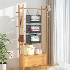 5 Pack Closet Hanging Metal Wire Basket for Wall Mount Organizer