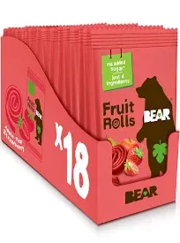 Bear 100% Real Strawberry Fruit Rolls