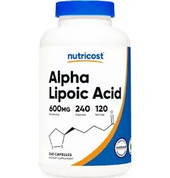 Nutricost Alpha Lipoic Acid 600mg Per Serving 120 Capsules, 60 Servings - Plant Based Caps, Non-GMO