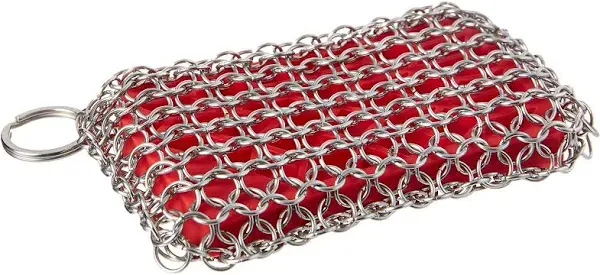 Lodge Chainmail Scrubbing Pad, Red