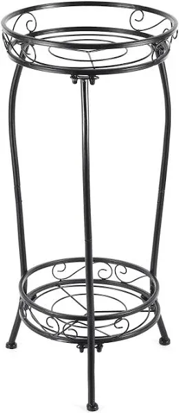 Plant Stand Indoor Outdoor，Tall Black Metal Rustproof Stable Plant Stands，2 Tier 27.1 inch Multiple Plant Rack Holder Rack Flower Pot Stand Heavy Duty Plant Shelf