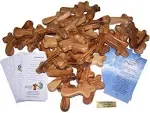 Holy Land Market 50 Small Olive Wood Pocket/Holding Crosses