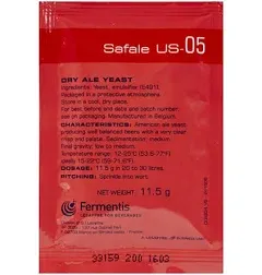 SafAle US-05 Dry Ale Yeast - 11.5 g