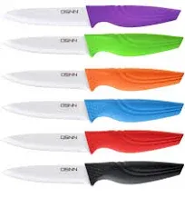 Steak Knives Set of 6 Muti-color Kitchen Ceramic Knife Set Sharp Outdoor BBQ ...