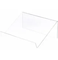 Plymor Clear Acrylic Slightly Elevated Book Display Stand with 1.5" Ledge, 12" W x 9" D x 4.5" H