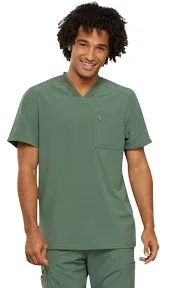 Wine Cherokee Scrubs Infinity Mens V Neck Top CK910A WNPS Antimicrobial