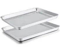 TeamFar Baking Sheet Cookie Sheet Set of 2 Stainless Steel Baking Tray