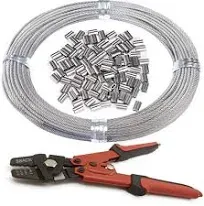 304 Stainless Steel Cable Wire Rope 1 16 X 164Ft Cutter and Crimping Tool