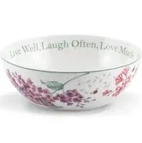 Lenox Butterfly Meadow "Live Well, Laugh Often, Love Much" Serving Bowl, White -