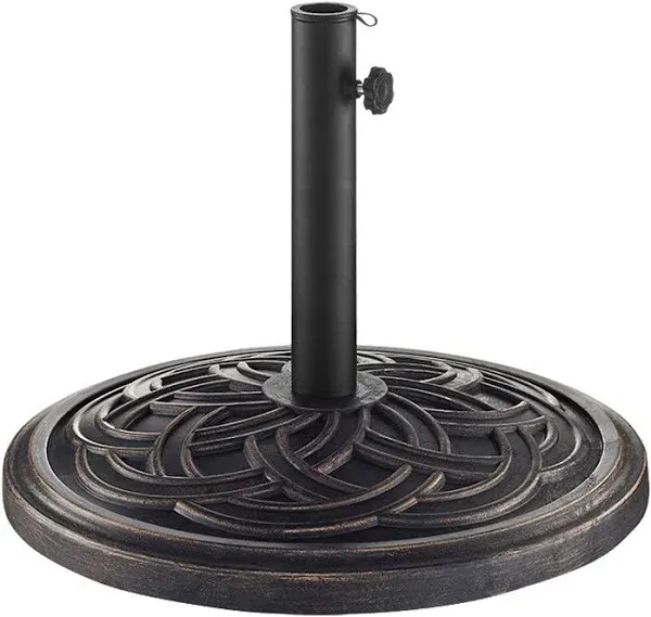 Walker Edison Circle Weave Round Outdoor Patio Umbrella Base