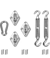 Sunshades Depot Sun Shade Sail Hardware kit Set 6 Inches Super Heavy Duty Mar...