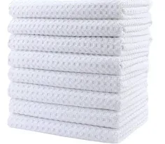 Ultra Premium Microfiber Kitchen Dish Hand Towel Waffle Weave 8 Pack 16x28 in...